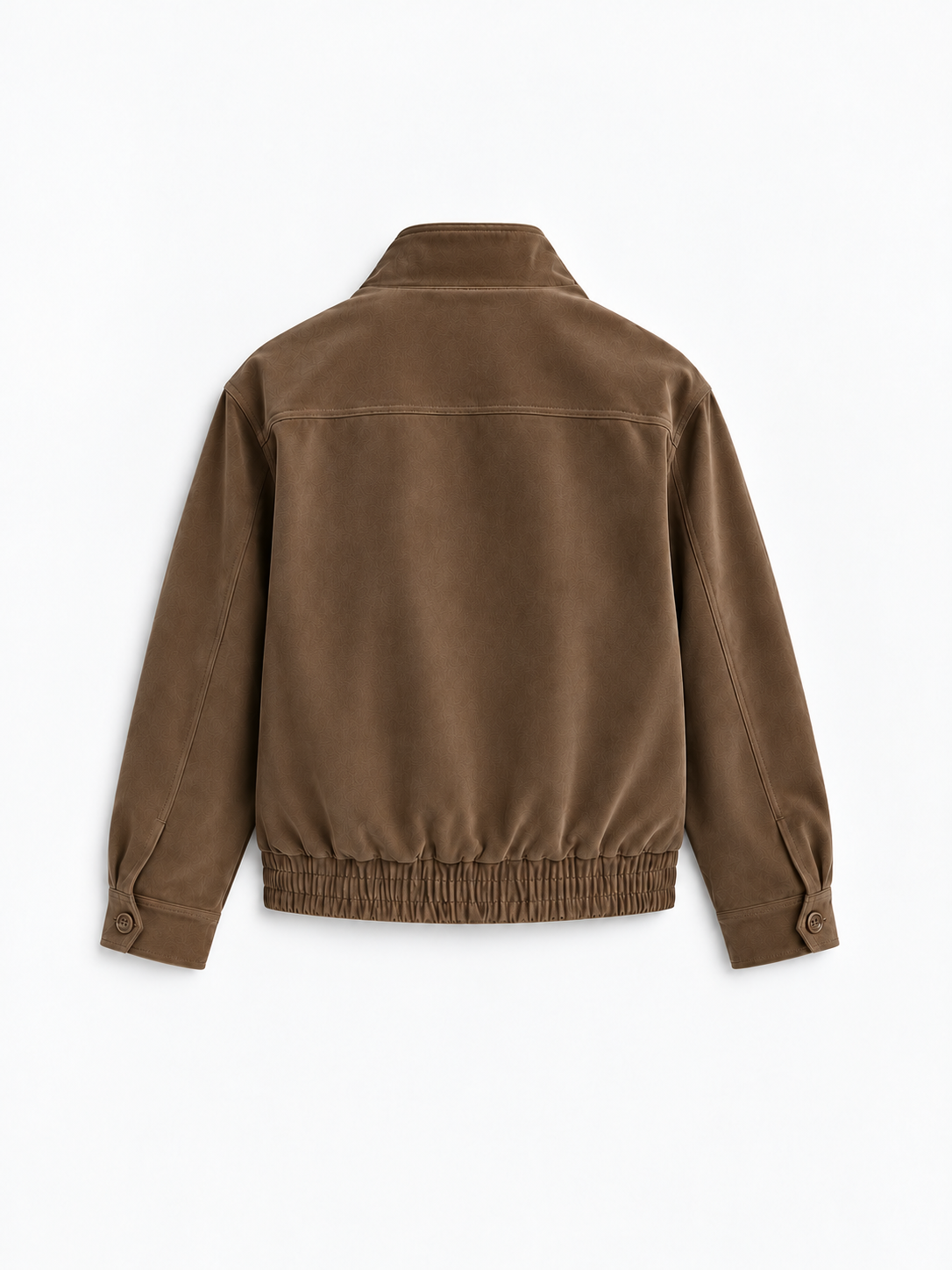 Archive Blouson Jacket in Tobacco Brown. Back view, showing the gathered hem and shoulder yoke.